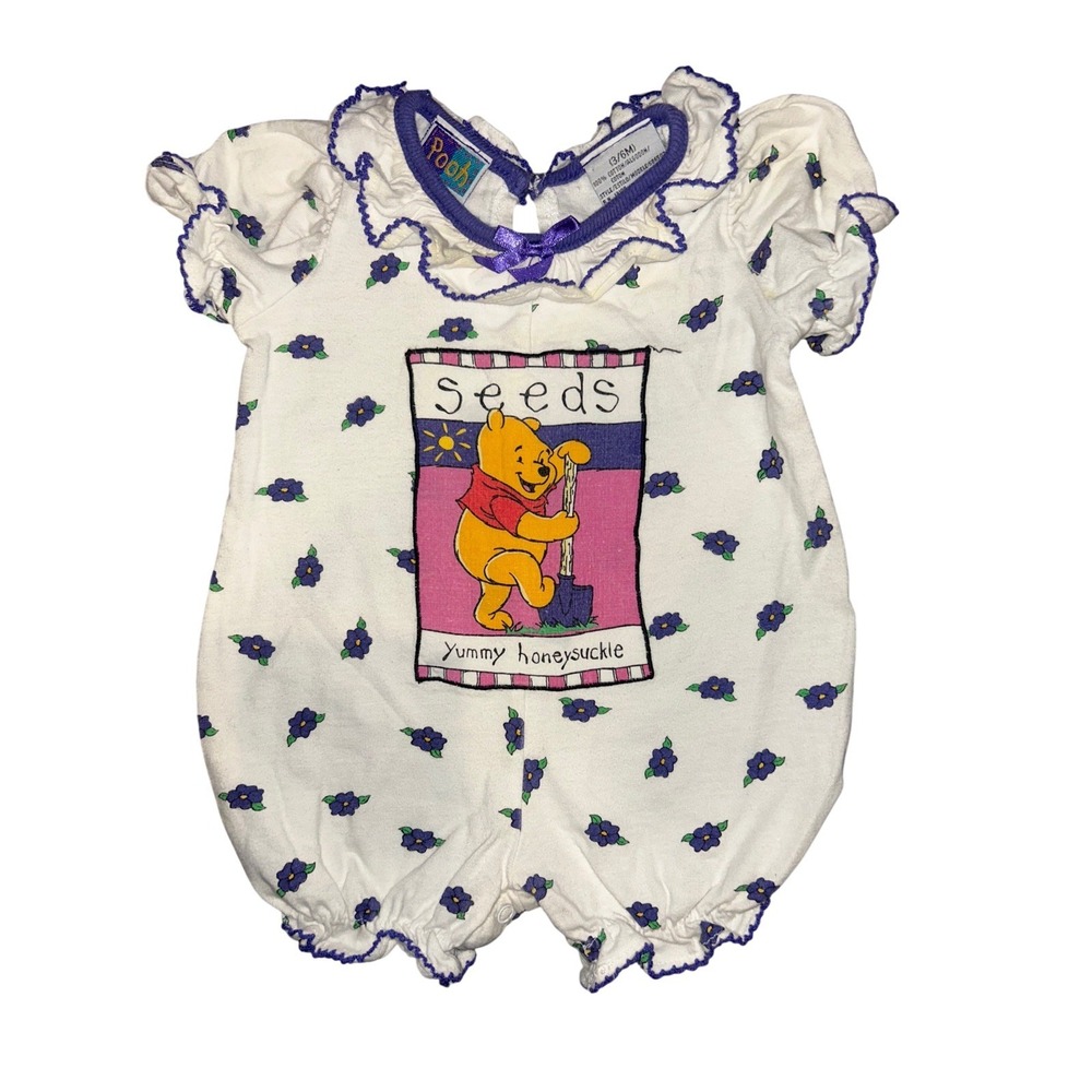 Disney vintage winnie the pooh romper yummy honeysuckle size 3 6 months